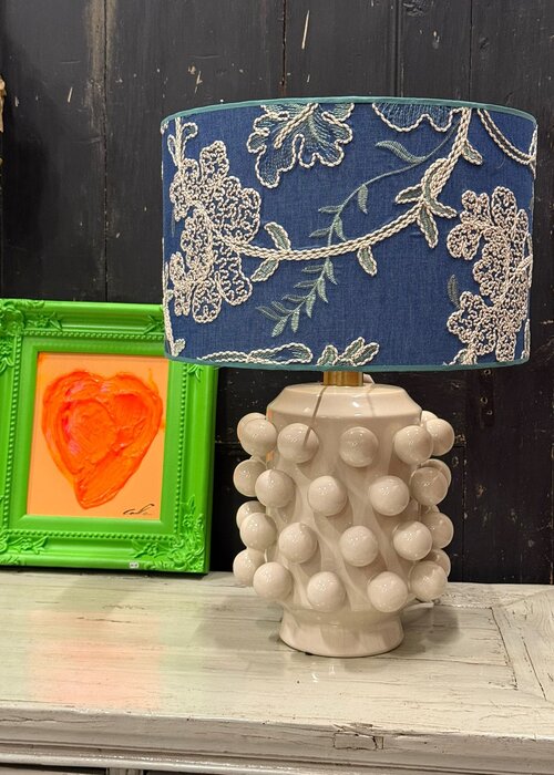 Lampenkap - Jeansblauw met borduur