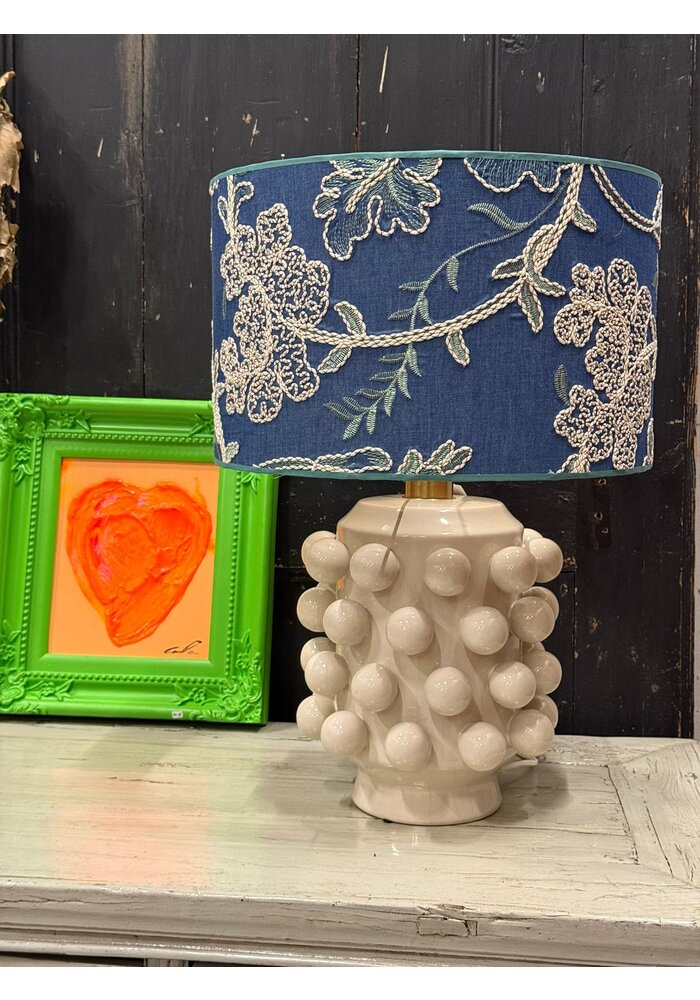 Lampenkap - Jeansblauw met borduur