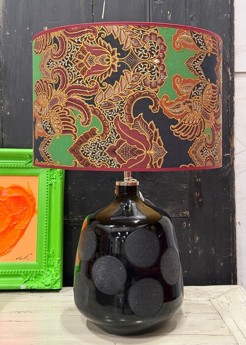 Lampenvoet - Hoogglans zwart met matte dots