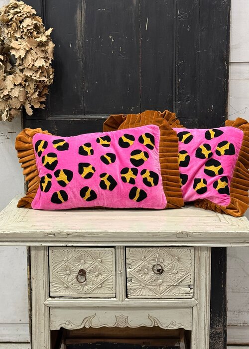 Kussen - Leopard roze