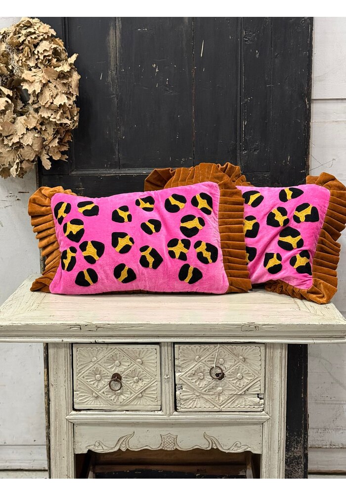 Kussen - Leopard roze