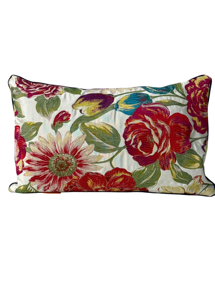 Kussen - fushia/rood bloem