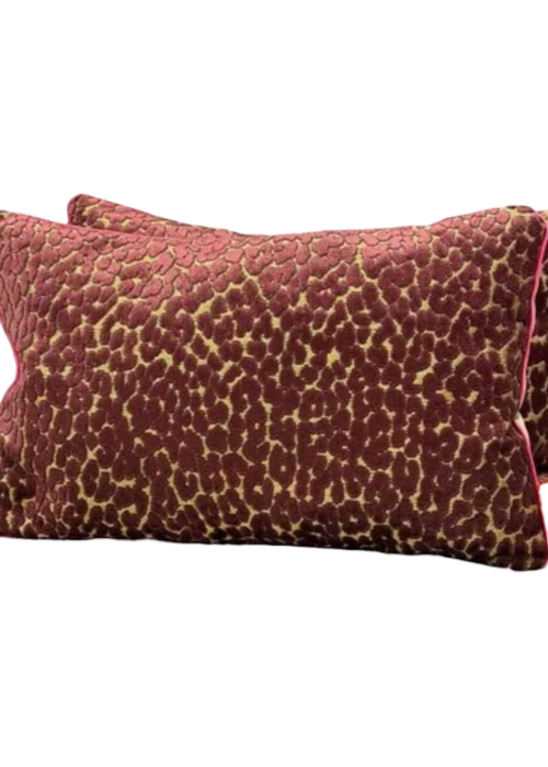Kussen - Leopard bordeaux/goud