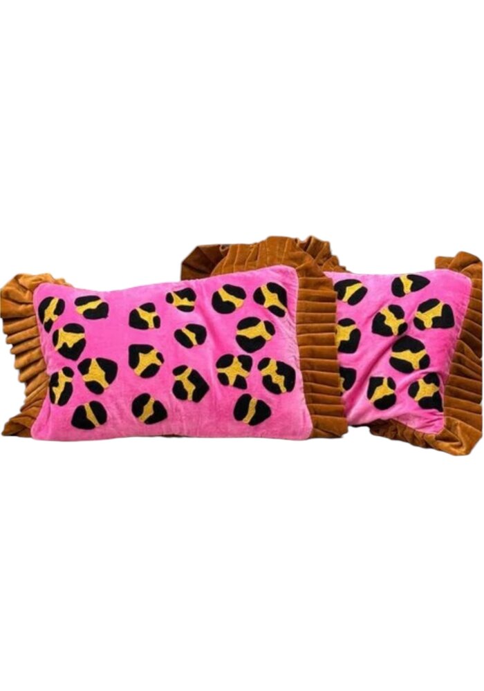 Kussen - Leopard roze