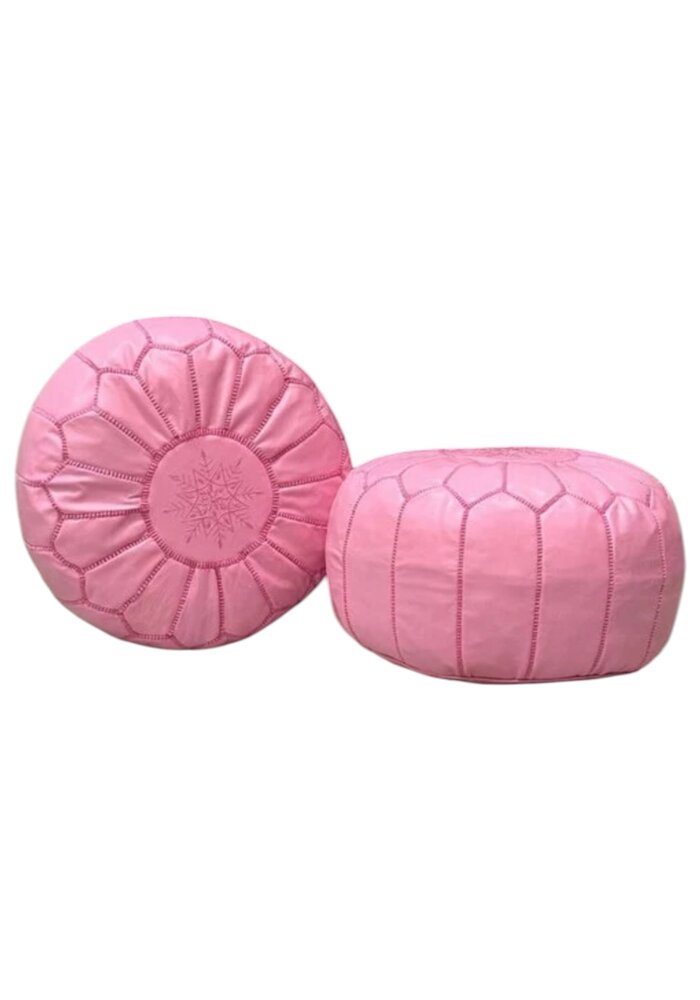 Poef - Leer roze
