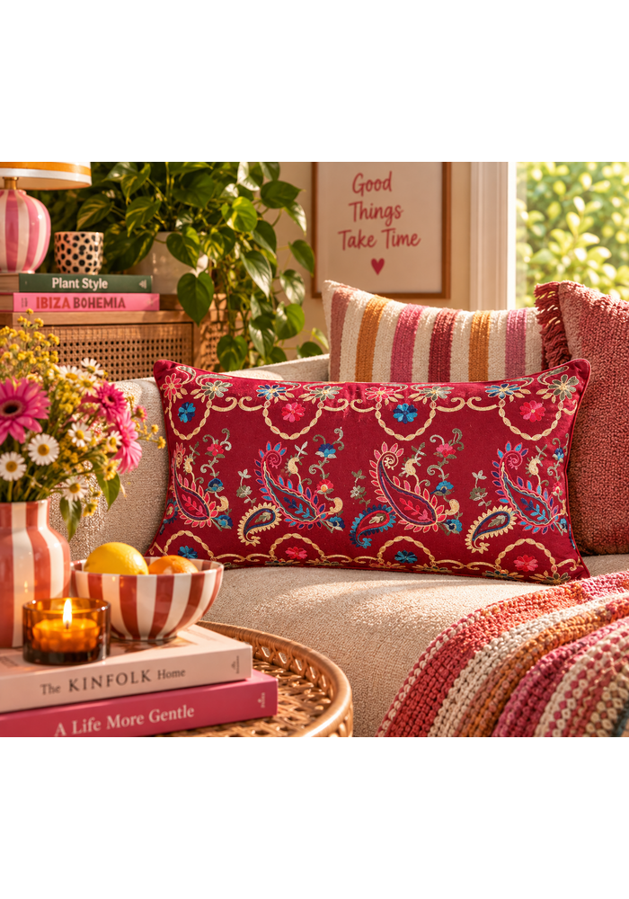 Paisley print kussen