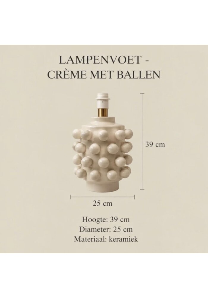 Lampenvoet - Crème met ballen