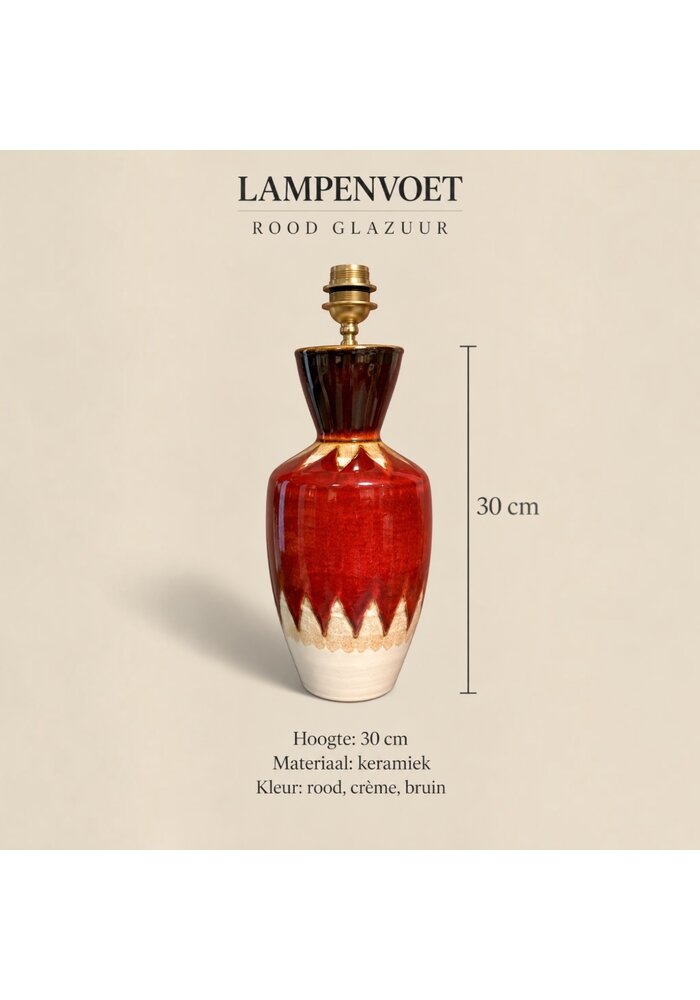 Lampenvoet - Rood glazuur