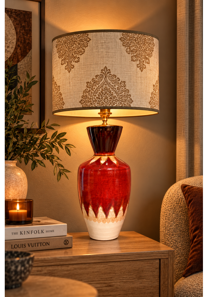 Lampenvoet - Rood glazuur