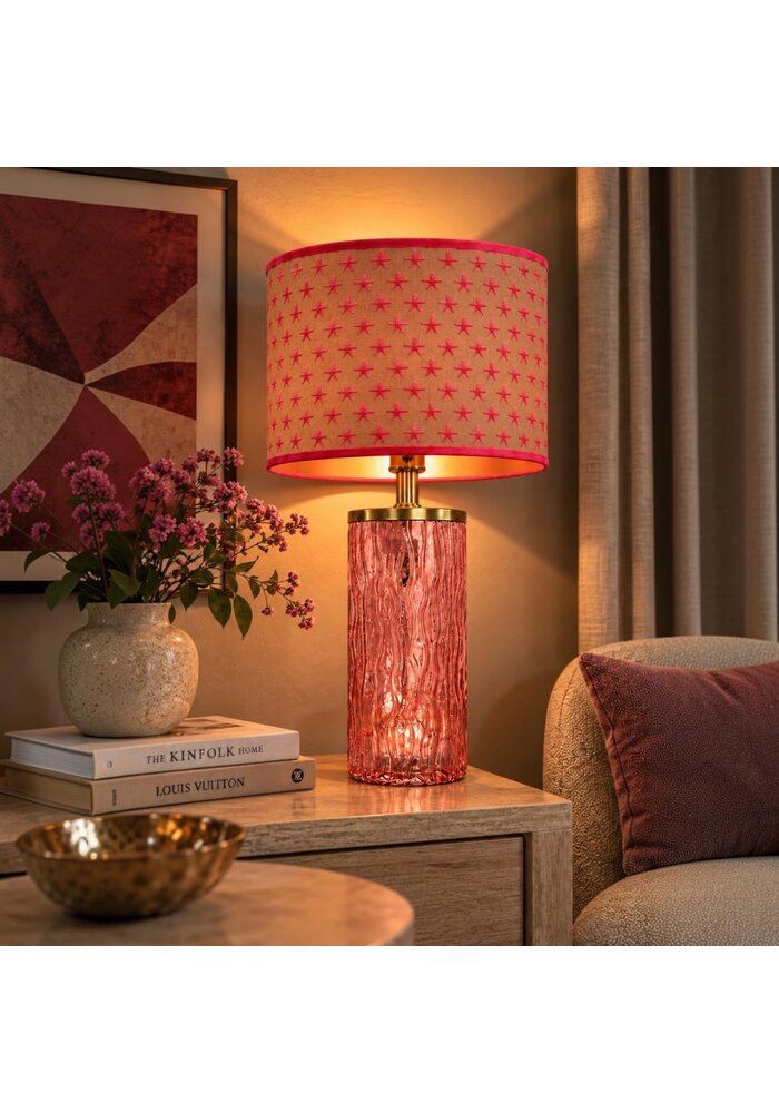 Lampenvoet - Roze glas