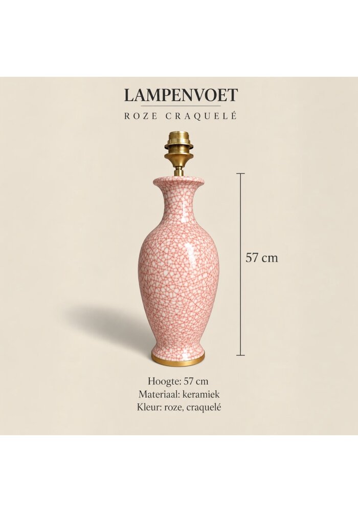 Lampenvoet - Roze craquelé