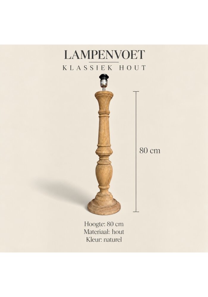 Lampenvoet - Klassiek hout
