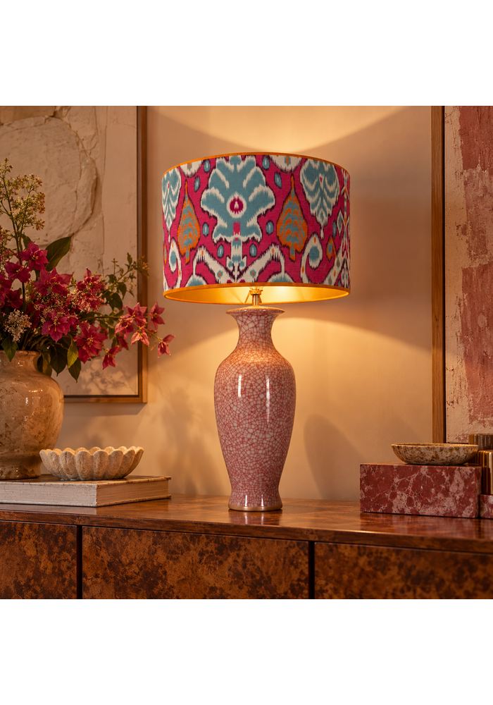 Lampenkap - Ikat roze turquoise