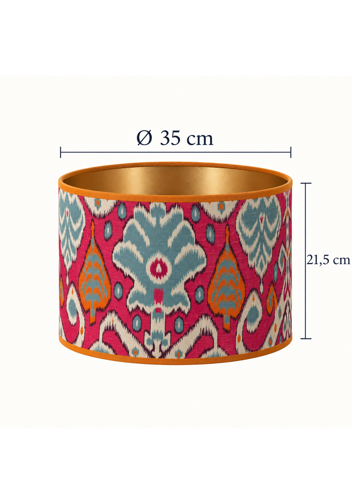 Lampenkap - Ikat roze turquoise