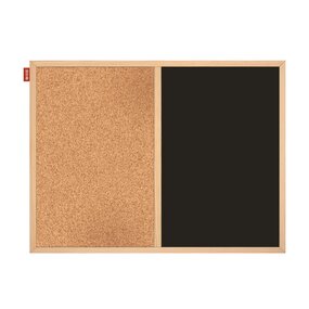 Kork opslagstavle med kridttavle - 60 x 90 cm og magnetisk
