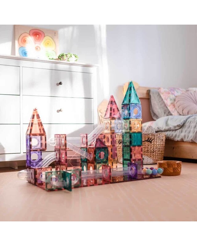 CONNETIX  CONNETIX Knikkerbaan Pastel - 106 delig + GRATIS 16 pastel ballen