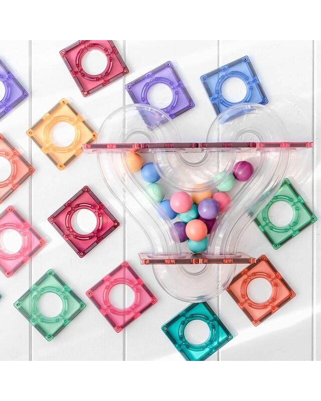 CONNETIX  CONNETIX Knikkerbaan Pastel - 106 delig + GRATIS 16 pastel ballen