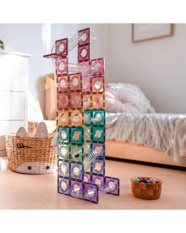 CONNETIX  CONNETIX Knikkerbaan Pastel - 106 delig + GRATIS 16 pastel ballen