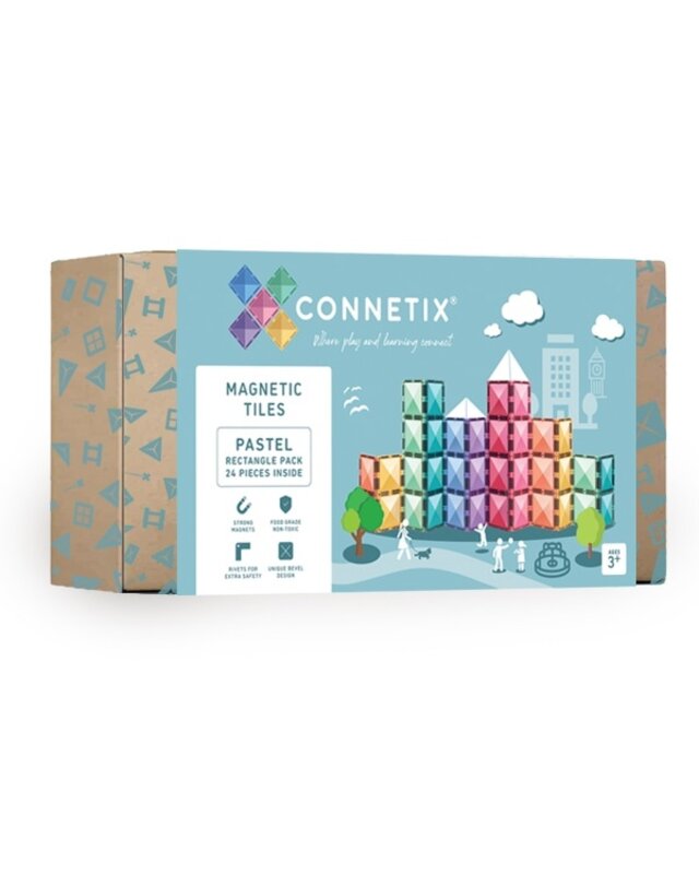 CONNETIX CONNETIX Pastel Vierkant / Rechthoek Pakket - 24 delig CONNETIX CONNETIX Pastel Vierkant / Rechthoek Pakket - 24 delig