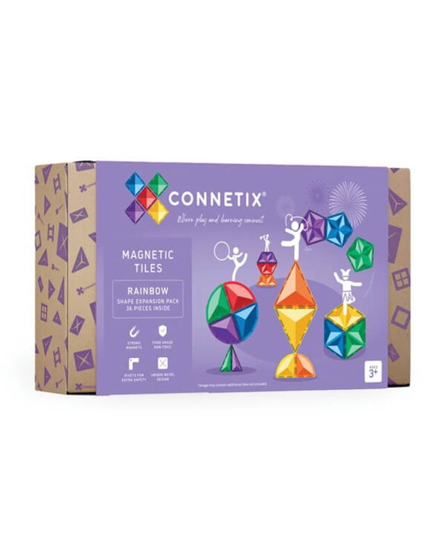 CONNETIX  CONNETIX Regenboog Vormen Uitbreiding Pakket - 36 delig CONNETIX  CONNETIX Regenboog Vormen Uitbreiding Pakket - 36 delig