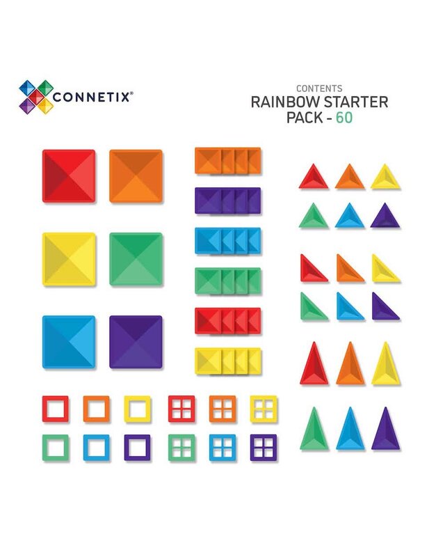 CONNETIX CONNETIX Regenboog Starter Pakket 60 delig CONNETIX CONNETIX Regenboog Starter Pakket 60 delig