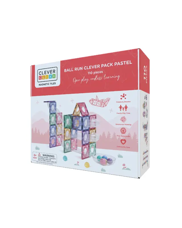 Cleverclixx Cleverclixx Ball Run Clever Pack Pastel - 110 Stuks Cleverclixx Cleverclixx Ball Run Clever Pack Pastel - 110 Stuks