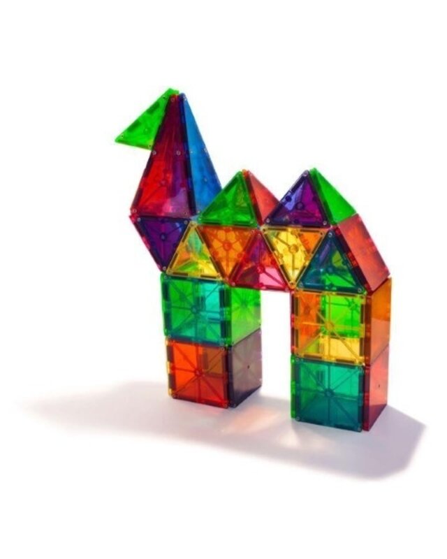 Magna Tiles Magna Tiles Clear Colors Classic bouwset -100 stuks Magna Tiles Magna Tiles Clear Colors Classic bouwset -100 stuks