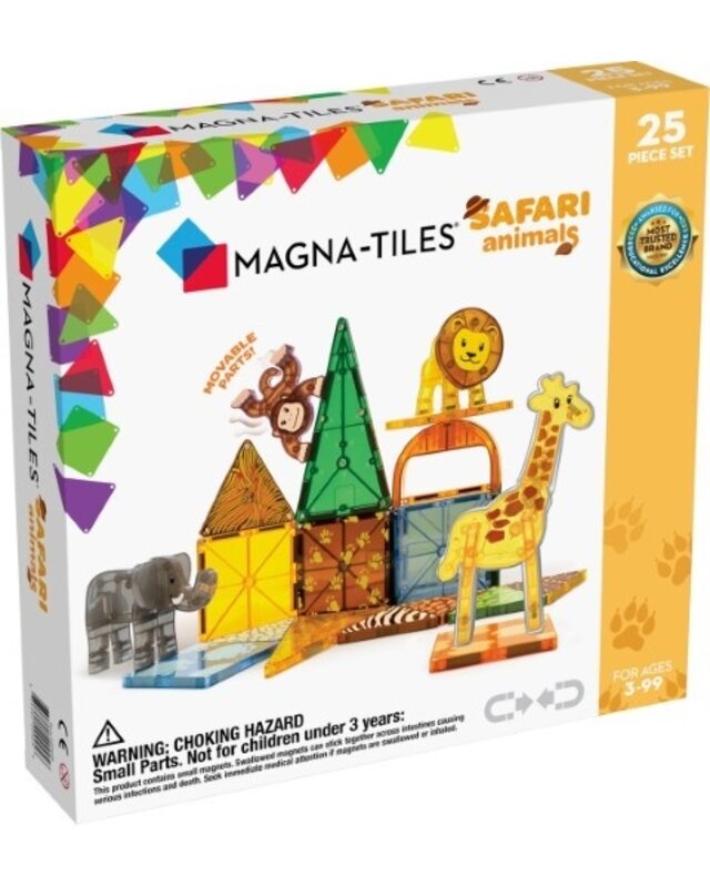 Magna Tiles Magna Tiles Safari Animals Dieren - 25 stuks Magna Tiles Magna Tiles Safari Animals Dieren - 25 stuks