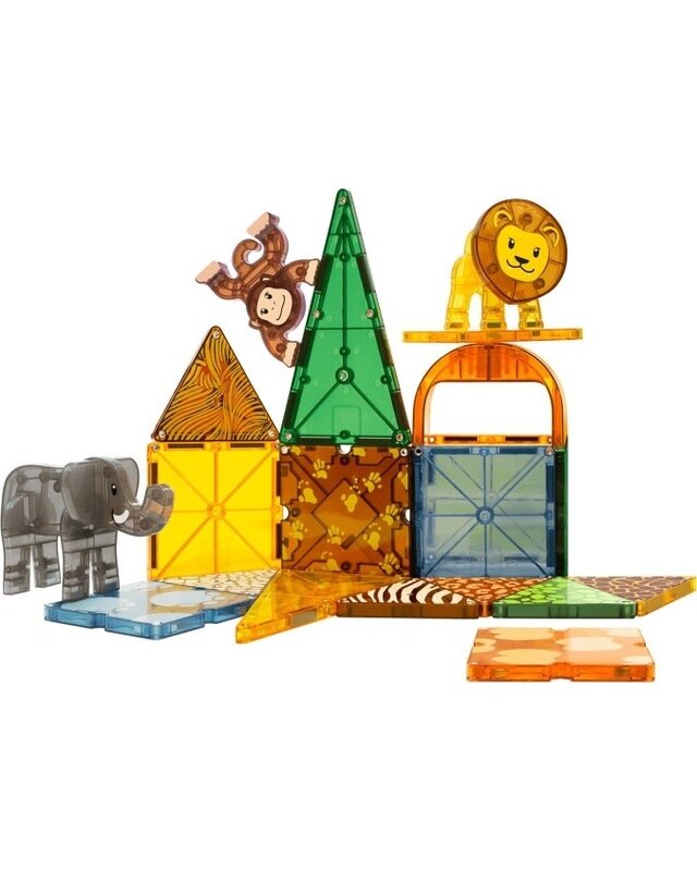 Magna Tiles Magna Tiles Safari Animals Dieren - 25 stuks Magna Tiles Magna Tiles Safari Animals Dieren - 25 stuks