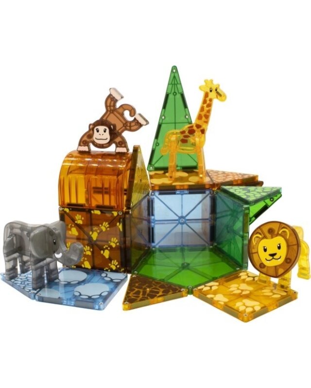Magna Tiles Magna Tiles Safari Animals Dieren - 25 stuks Magna Tiles Magna Tiles Safari Animals Dieren - 25 stuks