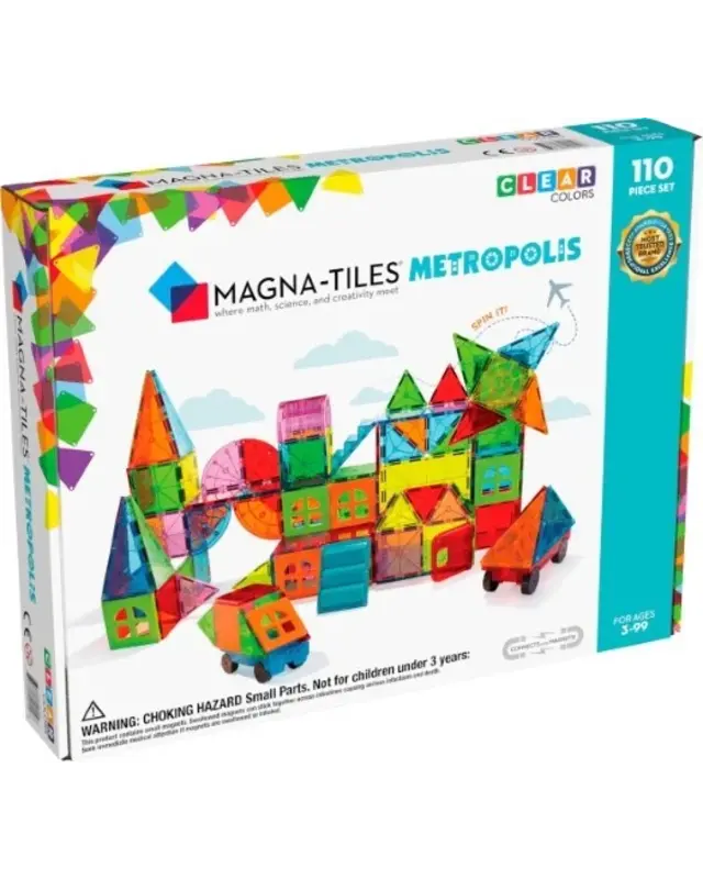 Magna Tiles Magna Tiles Metropolis Clear Colors - 110 stuks Magna Tiles Magna Tiles Metropolis Clear Colors - 110 stuks