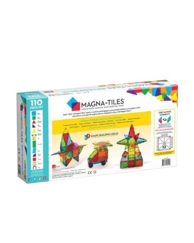Magna Tiles Magna Tiles Metropolis Clear Colors - 110 stuks Magna Tiles Magna Tiles Metropolis Clear Colors - 110 stuks