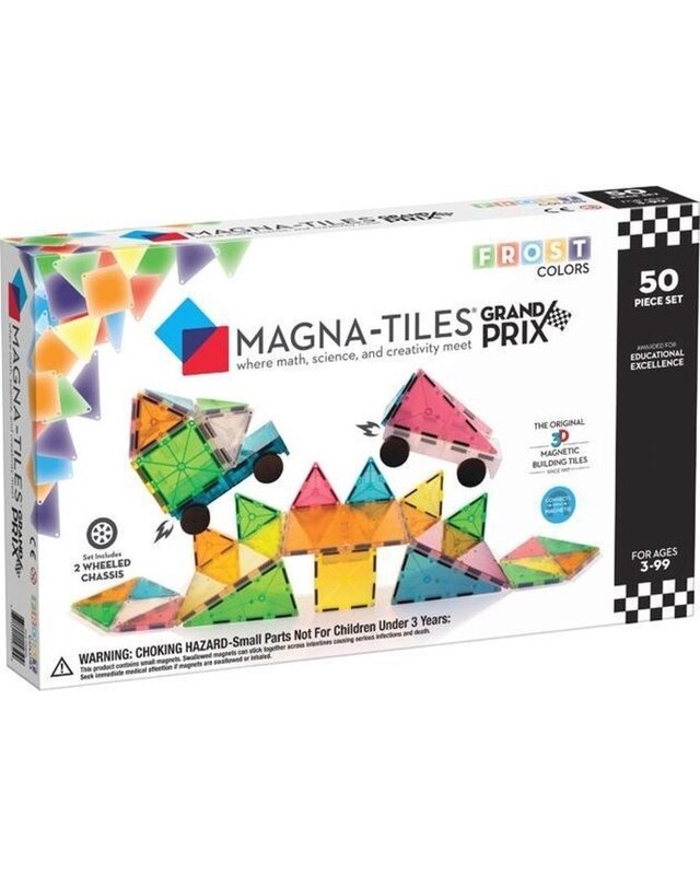 Magna Tiles Magna Tiles Grand Prix Frost Colors - 50 stuks Magna Tiles Magna Tiles Grand Prix Frost Colors - 50 stuks