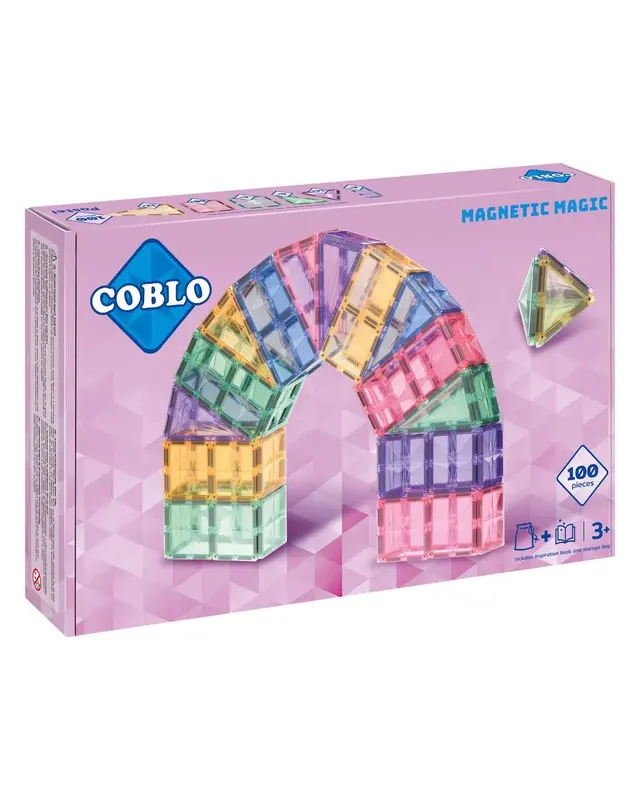 Coblo Coblo Magnetische bouwstenen Pastel - 100 delig Coblo Coblo Magnetische bouwstenen Pastel - 100 delig