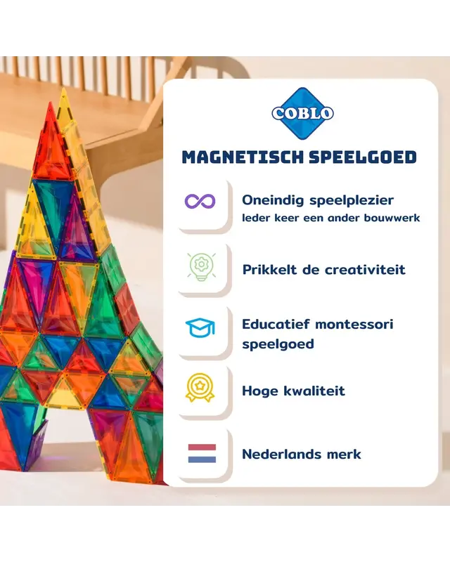 Coblo Coblo Magnetische bouwstenen Classic - 60 delig Coblo Coblo Magnetische bouwstenen Classic - 60 delig