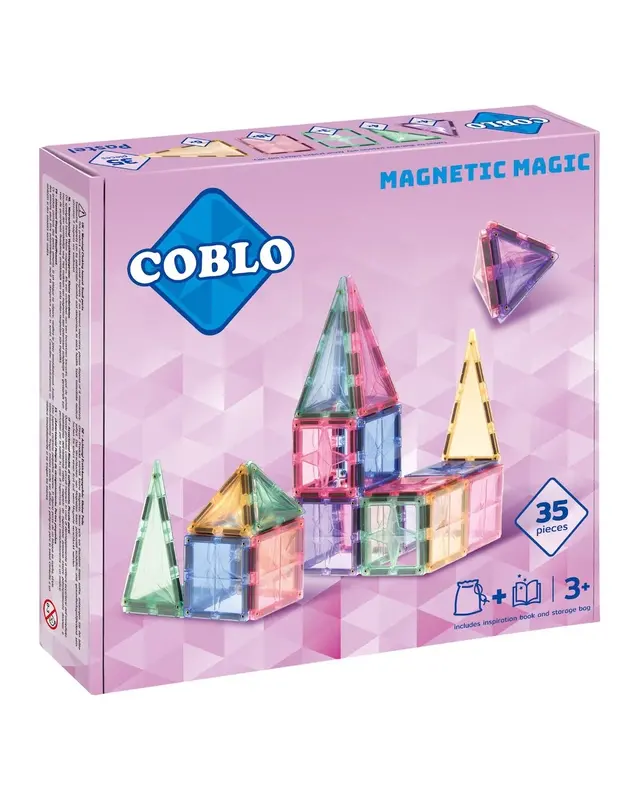 Coblo Coblo Magnetische bouwstenen Pastel - 35 delig Coblo Coblo Magnetische bouwstenen Pastel - 35 delig