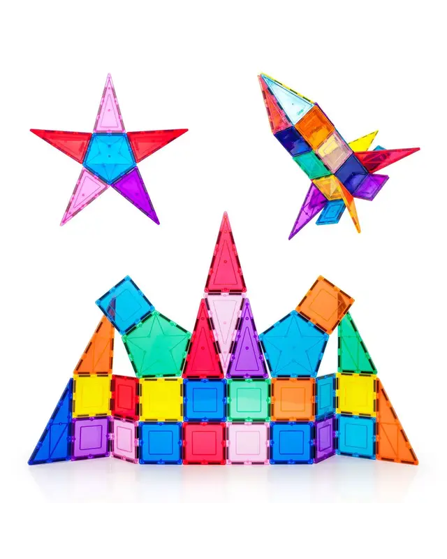 PicassoTiles PicassoTiles Rocket Booster Magnetic Tiles set 32 delig PicassoTiles PicassoTiles Rocket Booster Magnetic Tiles set 32 delig