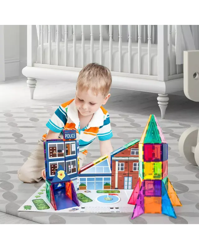 PicassoTiles PicassoTiles Rocket Booster Magnetic Tiles set 32 delig PicassoTiles PicassoTiles Rocket Booster Magnetic Tiles set 32 delig