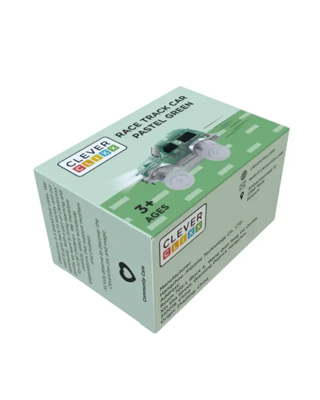 Cleverclixx Cleverclixx Race Track Car Pastel - Groen Cleverclixx Cleverclixx Race Track Car Pastel - Groen