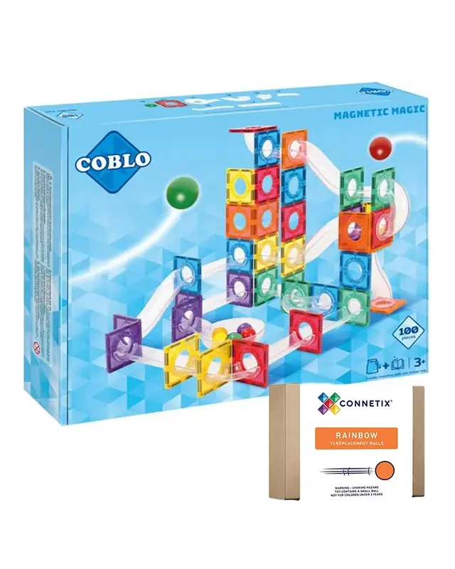 Coblo Coblo Magnetische Knikkerbaan Classic - 100 delig + Gratis 12 reserve ballen Coblo Coblo Magnetische Knikkerbaan Classic - 100 delig + Gratis 12 reserve ballen