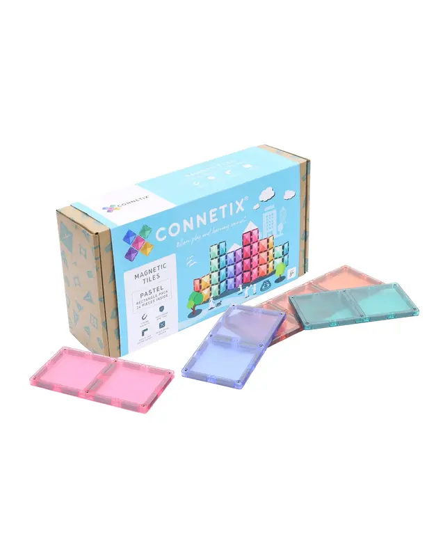 CONNETIX CONNETIX Pastel Vierkant / Rechthoek Pakket - 24 delig CONNETIX CONNETIX Pastel Vierkant / Rechthoek Pakket - 24 delig