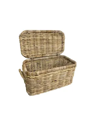 Van der Leeden Opbergmand Rotan met deksel - S