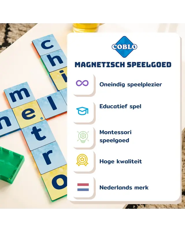 Coblo Coblo Magneet Toppers letters - 60 delig Coblo Coblo Magneet Toppers letters - 60 delig
