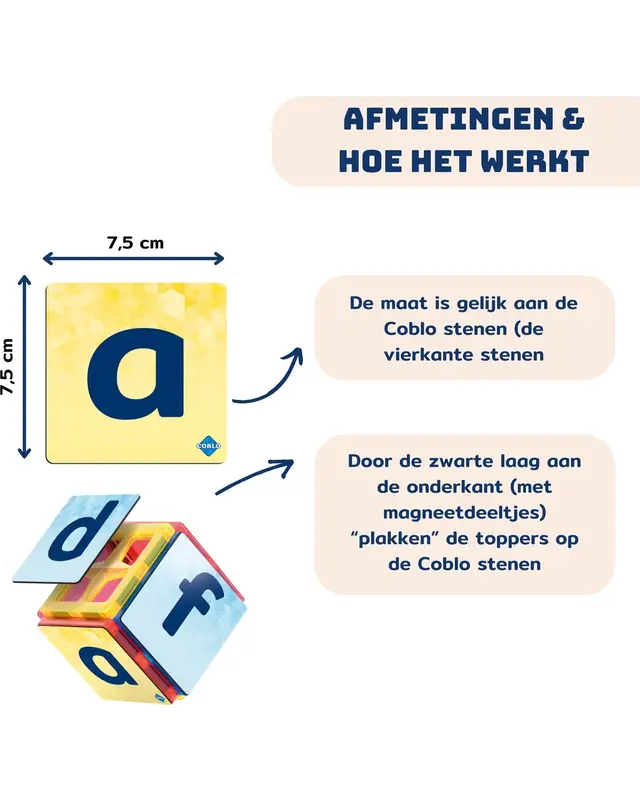 Coblo Coblo Magneet Toppers letters - 60 delig Coblo Coblo Magneet Toppers letters - 60 delig