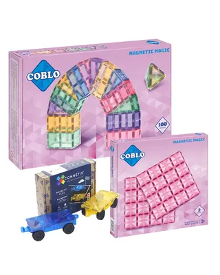 Coblo Magnetische bouwstenen Pastel - 102 delig + Gratis auto