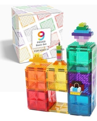 MNTL MNTL 9-delige Magnetische Tegel Set Kleurrijk