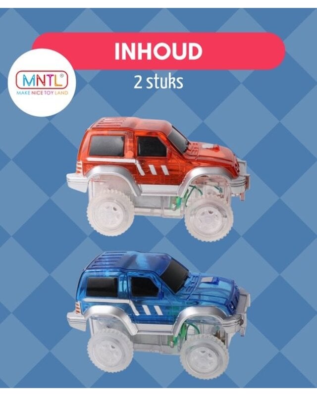 MNTL MNTL Zelfrijdende Racebaanauto's set van 2 MNTL MNTL Zelfrijdende Racebaanauto's set van 2