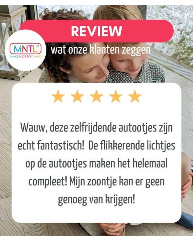 MNTL MNTL Zelfrijdende Racebaanauto's set van 2 MNTL MNTL Zelfrijdende Racebaanauto's set van 2