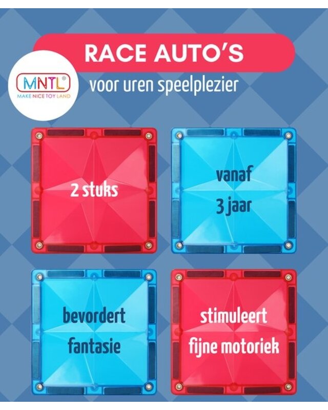 MNTL MNTL Zelfrijdende Racebaanauto's set van 2 MNTL MNTL Zelfrijdende Racebaanauto's set van 2