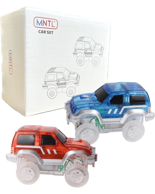 MNTL MNTL Zelfrijdende Racebaanauto's set van 2 MNTL MNTL Zelfrijdende Racebaanauto's set van 2